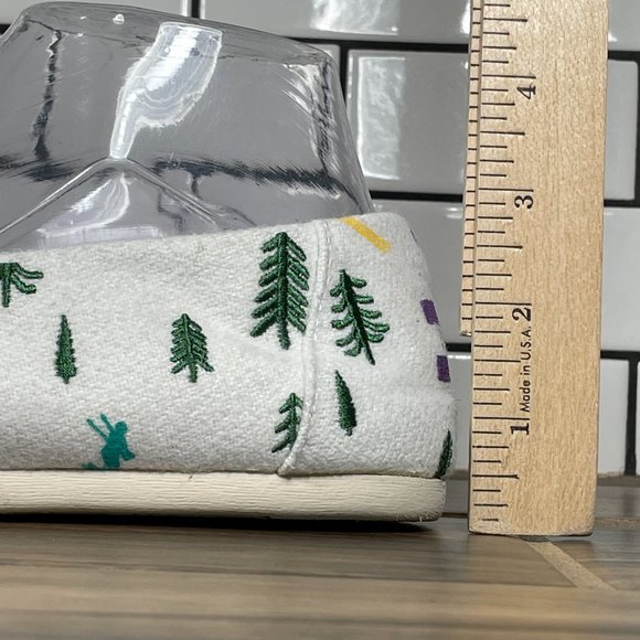 TOMS Seasonal Classic Alpargata Women's Size 9 Shoes White Ski Tree Print Flat - Picture 8 of 11